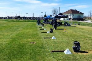 Golfers at the driving range