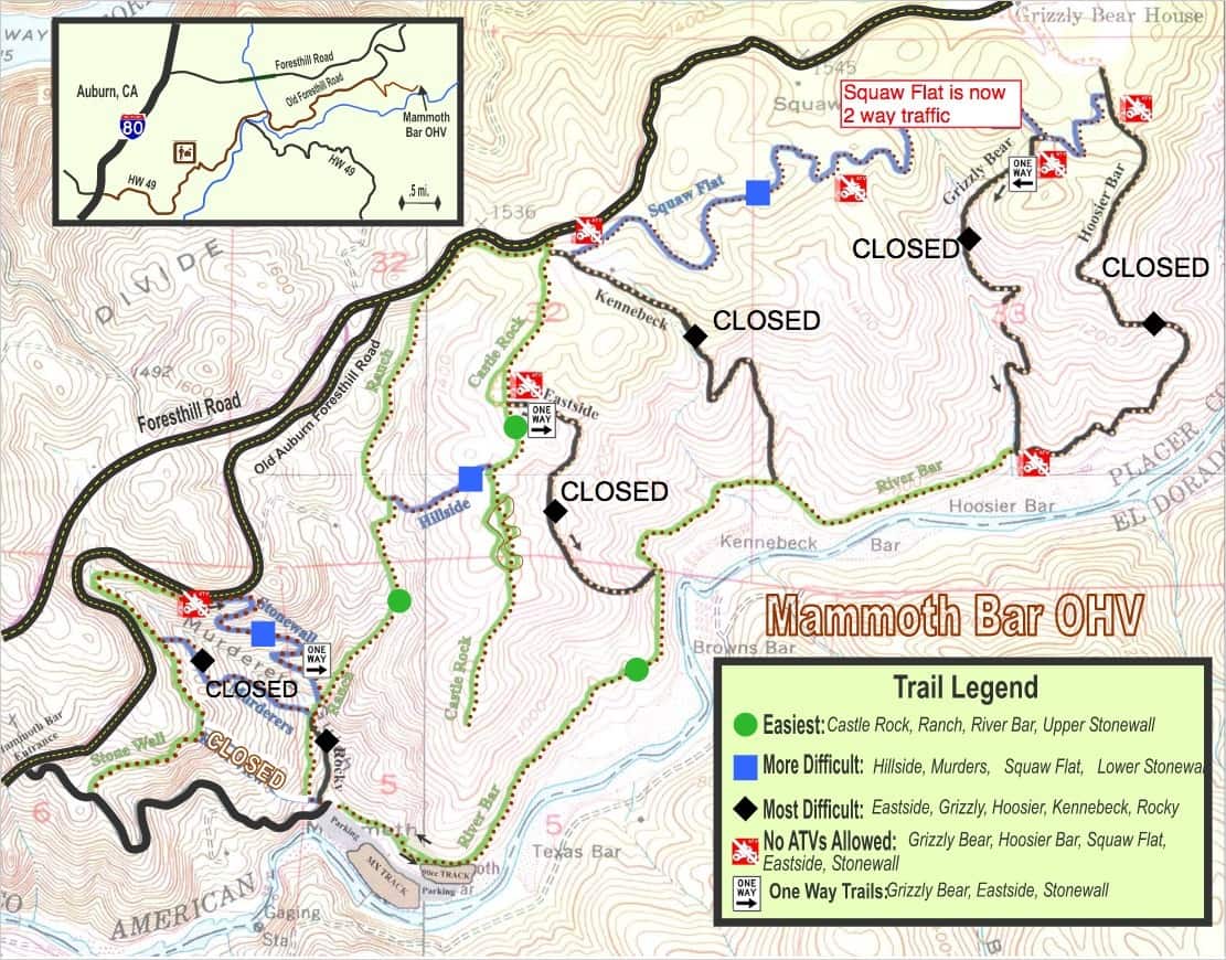 Mammoth bar trail guide map