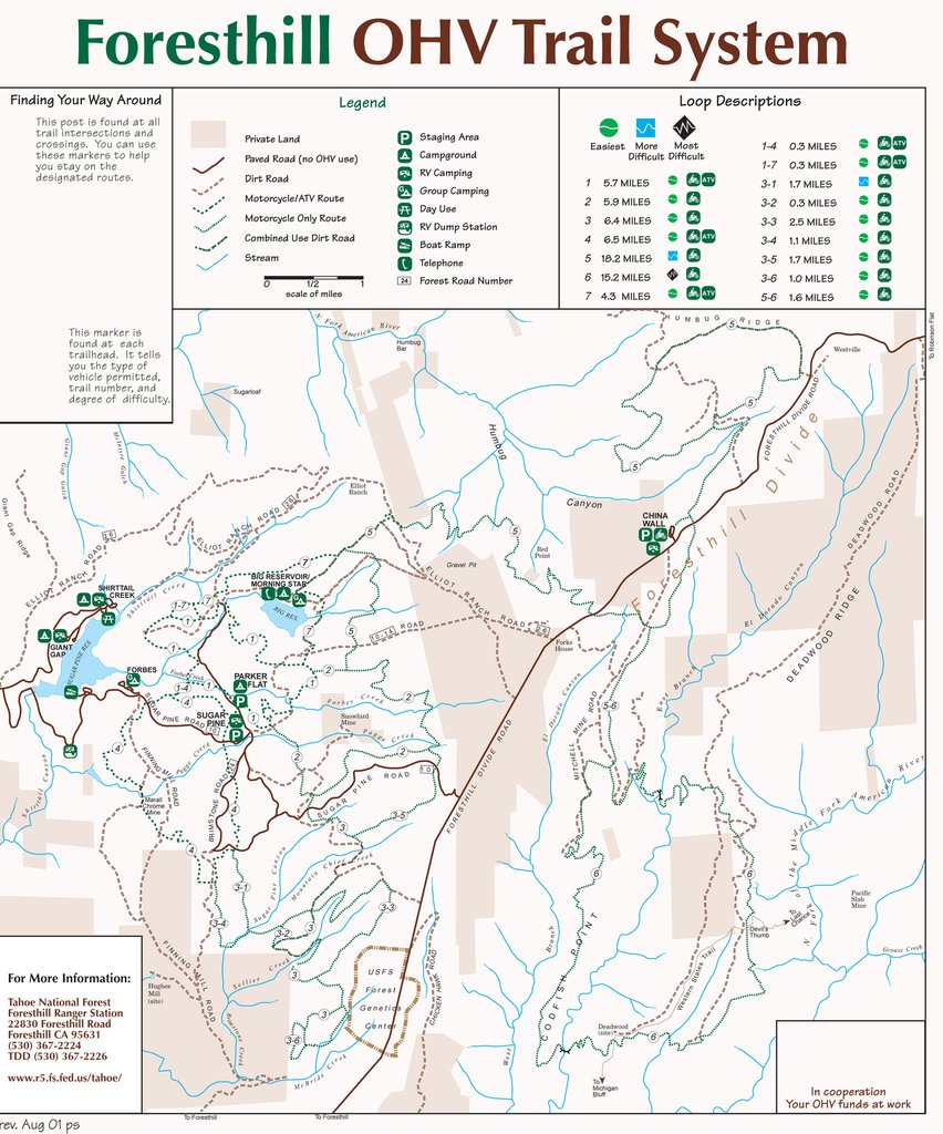 Sugar Pine/ Foresthill trail map